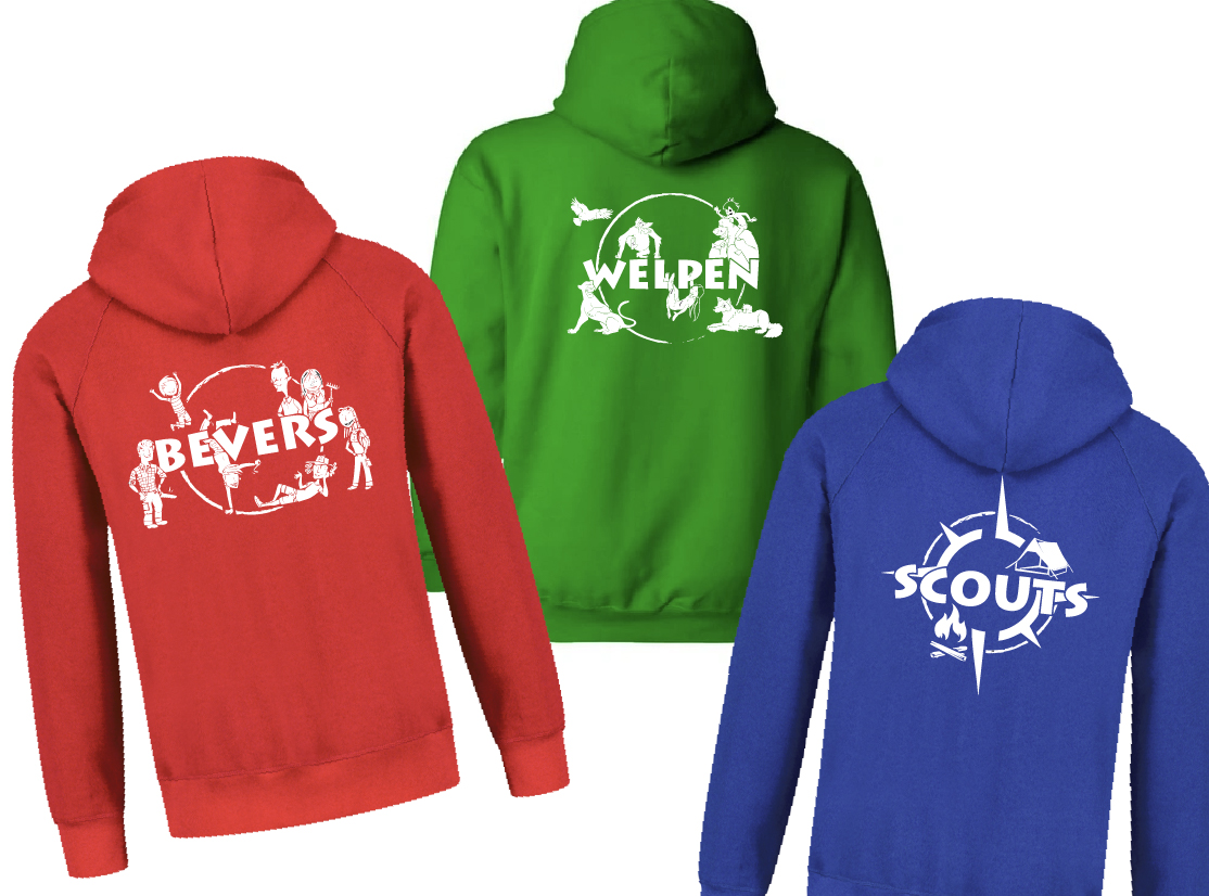Scoutfittrui truien van de Mohicanen per onderdeel
